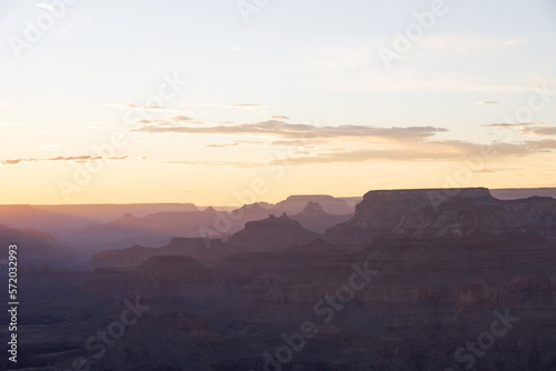 Sunset over the Grand Canyon National Park, Arizona