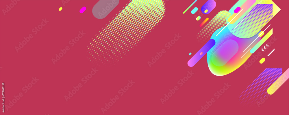 Obraz premium Courage stylish Abstract background on real pink Viva Magenta color futuristic elements banner geometric pink gradient for web or print