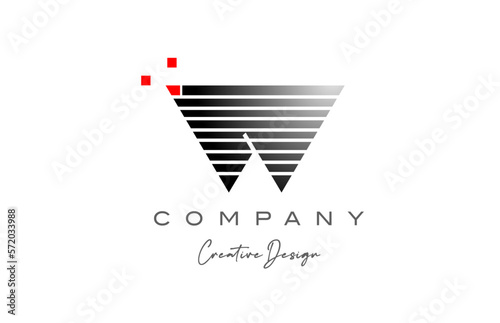 geometric W alphabet letter logo with line and dots. Corporate creative template design for business and company
