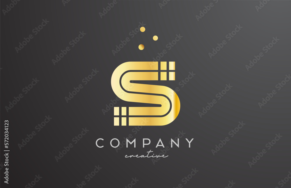 gold golden S alphabet letter logo with dots. Corporate creative template design for company and business gold golden S alphabet letter logo with dots. Corporate creative template design for company and business