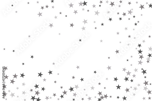 Star confetti. Silver casual confetti background. Bright design pattern. © niko180180