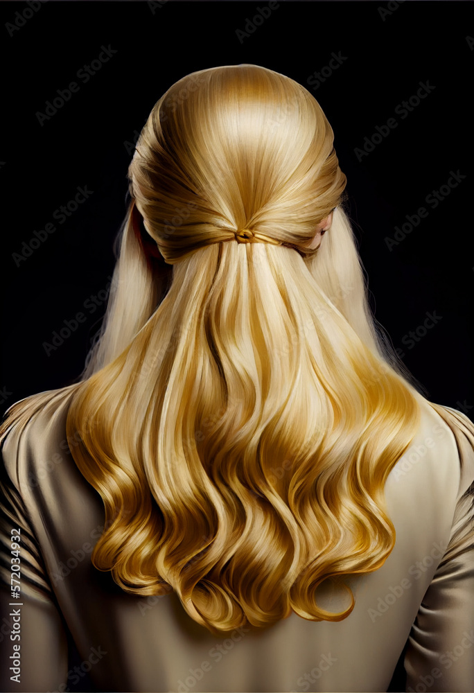 Naklejka premium Beautiful woman hairstyle, back view.