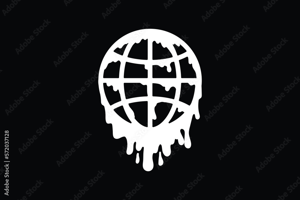 black and white driping globe black and white driping globe
