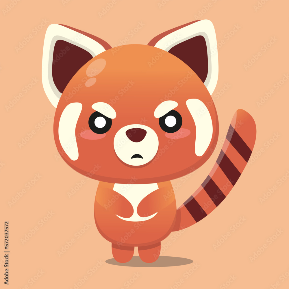 Cute red panda. Wild animal character. Vector illustration. Emotion Angry
Cute red panda. Wild animal character. Vector illustration. Emotion Angry