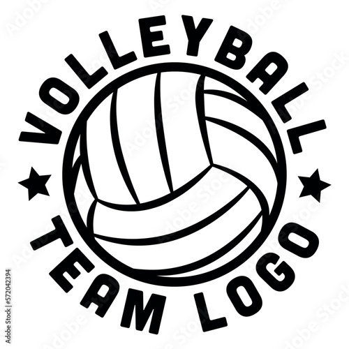 Volleyball sports logo template, vector art image illustration, volleyball team black and white sport logo template, t-shirt design, sticker, decal.
