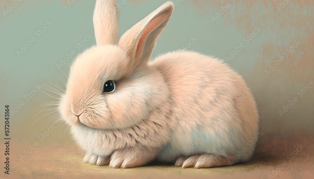 Cute bunny, pastel colors picture Cute bunny, pastel colors picture