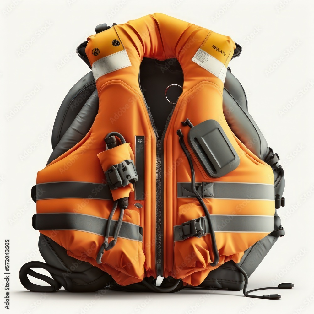 Detailed illustration of a modern safety buoyant personal floatation