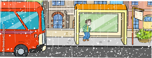 hail in the city  cartoon vector