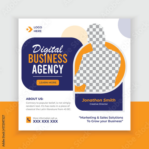 Modern Creative Digital Marketing Web Banner Or Square Flyer