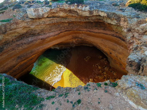 Fototapeta Naklejka Na Ścianę i Meble -  A close-up of a cave in the coast of Albufeira - Portugal