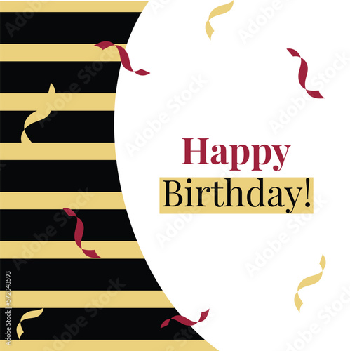 Minimalistic Birthday Card, IG Post, Flyer, Banner, Premium Vector