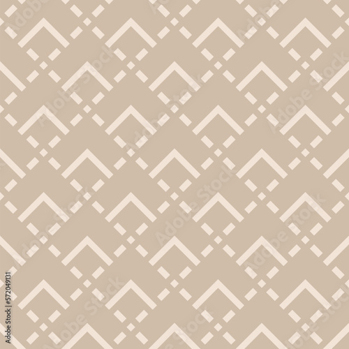 Vector geometric seamless pattern. Abstract graphic background with squares, lines, grid. Simple pastel geo texture. Ethnic tribal style ornament. Repeat retro vintage design for decor, textile, print