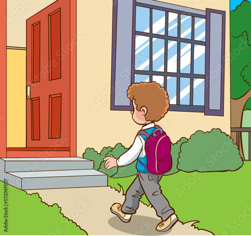children returning home from school