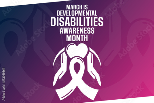March is Developmental Disabilities Awareness Month. Vector illustration. Holiday poster.