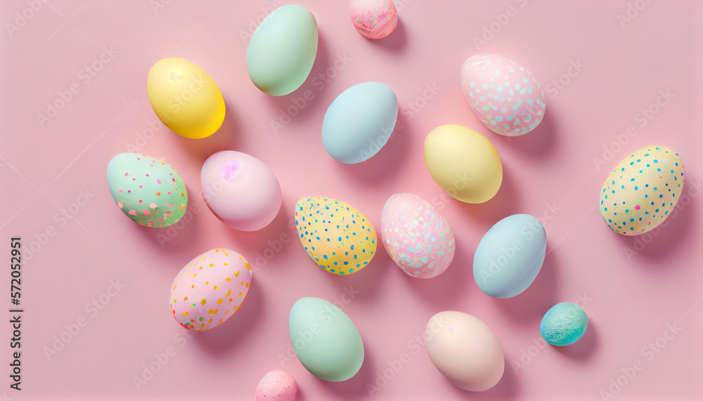 Pastellfarbene Ostereier als Oster Hintergrund mit Platzhalter - Generative Ai
Pastellfarbene Ostereier als Oster Hintergrund mit Platzhalter - Generative Ai