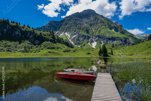 Hochtannberg, Körbersee, Arlberg Region, View toward Mohnenfluh, Voralberg, Austria