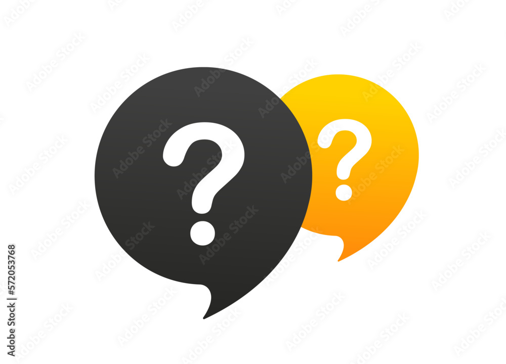 Question bubbles line icon. Ask for a help sign. FAQ questionnaire symbol. Quality design element. Question bubbles icon. Vector illustration Question bubbles line icon. Ask for a help sign. FAQ questionnaire symbol. Quality design element. Question bubbles icon. Vector illustration