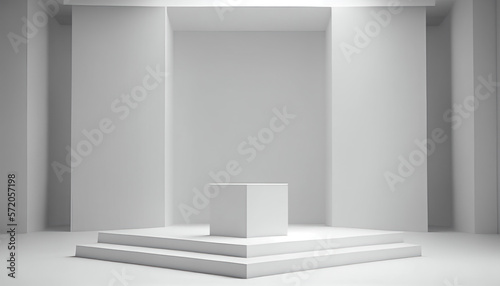 Wallpaper Mural Minimalistic white showcase podium with empty space Torontodigital.ca