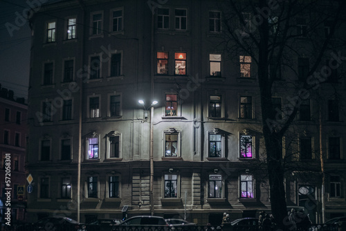 Night buildings along the canal. © Алексей Орлов