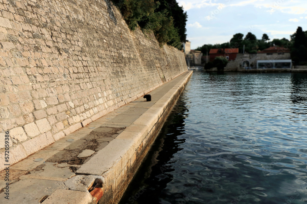 ancient walls and small port in Zadar, Croatia