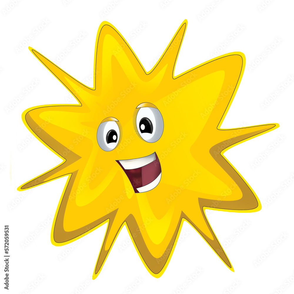 Cartoon happy star isolated illustration for children