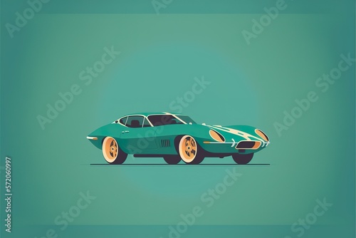 Car flat illustration created with Generative AI  © Soulmate