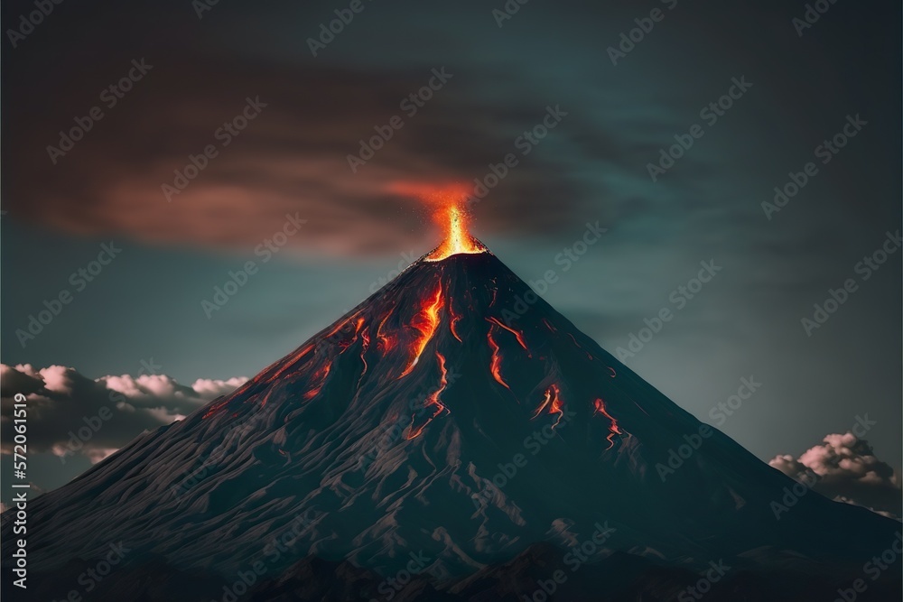 Volcano created with Generative AI 