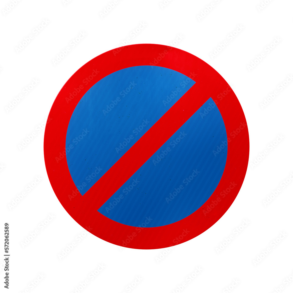 No parking European street sign isolated on transparent background. 3D rendering No parking European street sign isolated on transparent background. 3D rendering