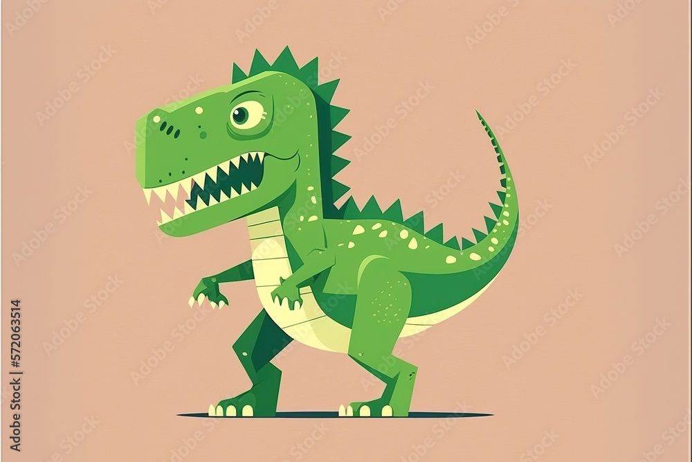 Fototapeta premium Dinosaur flat illustration created with Generative AI 