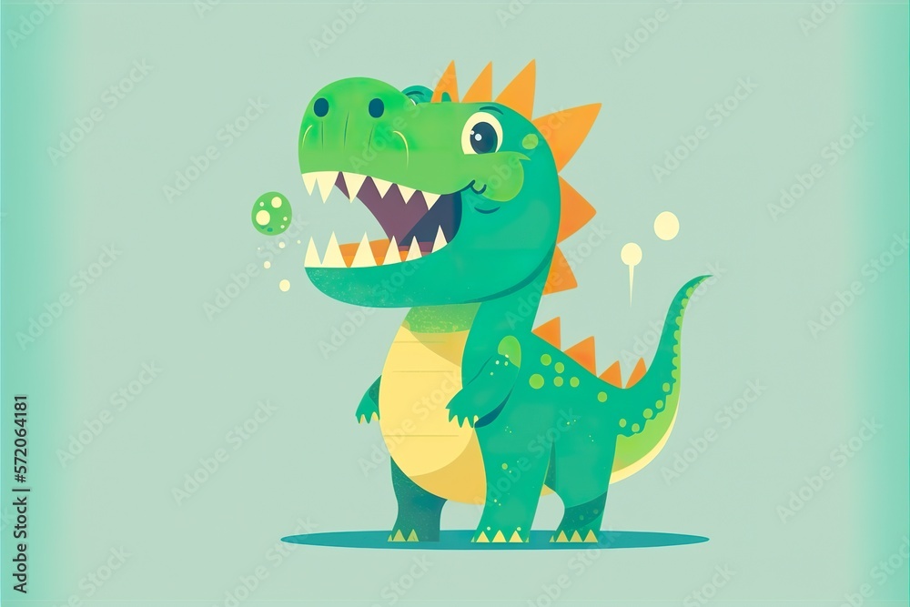 Obraz premium Dragon flat illustration created with Generative AI