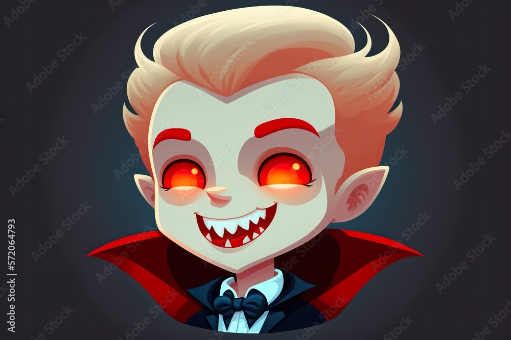 Vampire flat illustration created with Generative AI Vampire flat illustration created with Generative AI