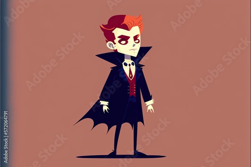 Vampire flat illustration created with Generative AI 