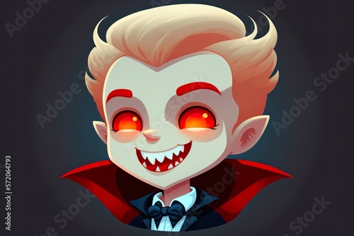 Vampire flat illustration created with Generative AI 