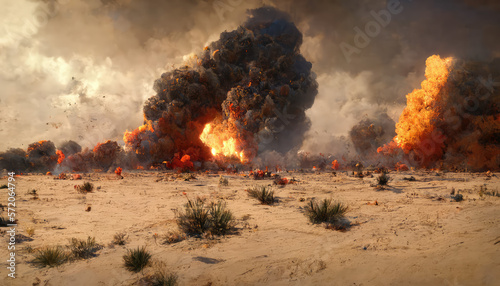 Battlefield Explosion, Generative AI photo