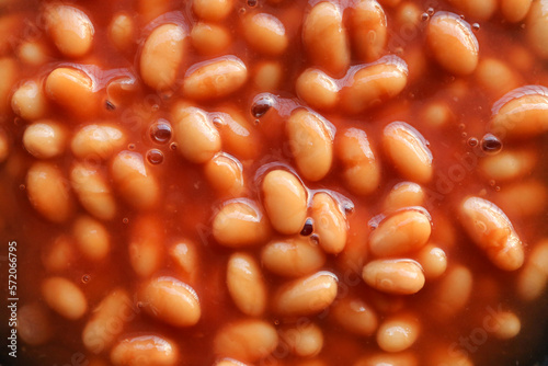 close up of baked beans in tomato sauce  © Adrian