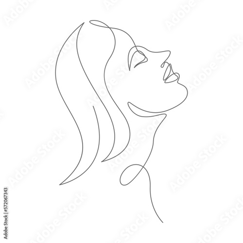 Woman face line art icon design