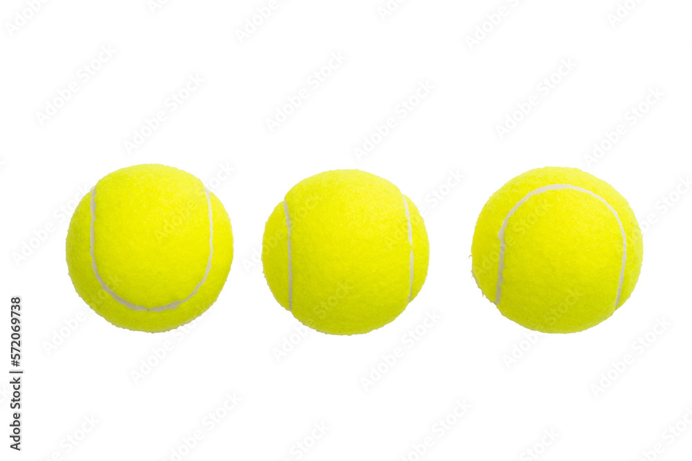Multiple tennis balls, isolated, transparent background, png.