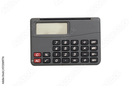 The calculator is a normal isolated office, transparent background, png.