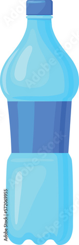 Pure water bottle icon. Cartoon blue drink