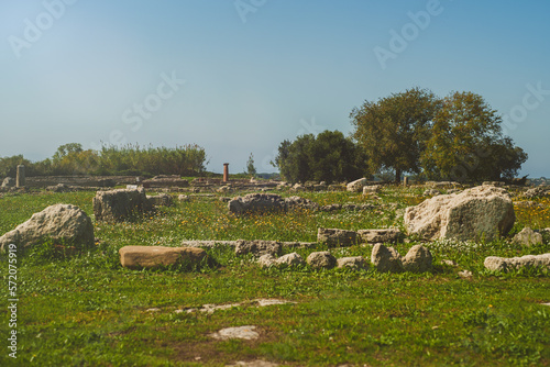 Remains of the ancient city of Paestum dating from about 550 to 450 BC. photo