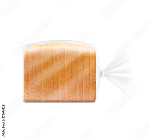 Bread packaging mockup with clip band. Vector illustration isolated on white background ready and simple to use for your design. Mockup will make the presentation look as realistic as possible. EPS10.