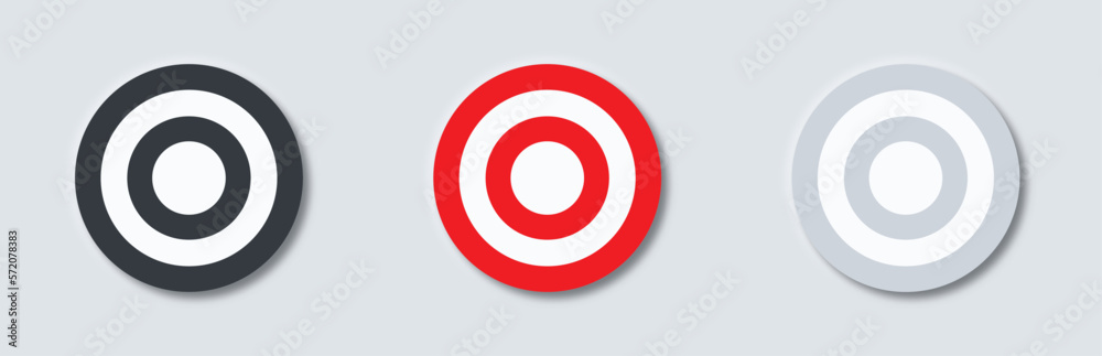 Darts button in neumorphism style. Vector illustration