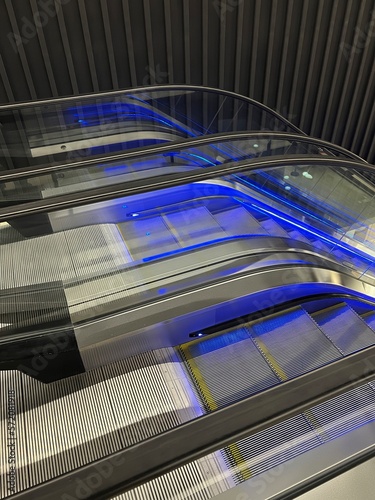 escalator without people in shopping mall