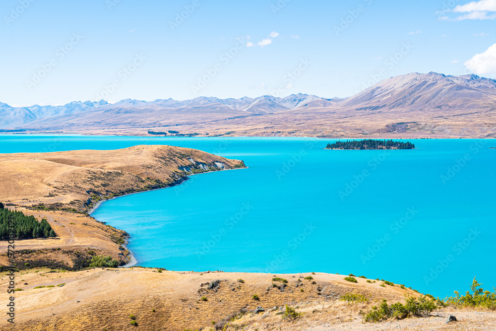 views of lake tekapo and surroundings, new zealand