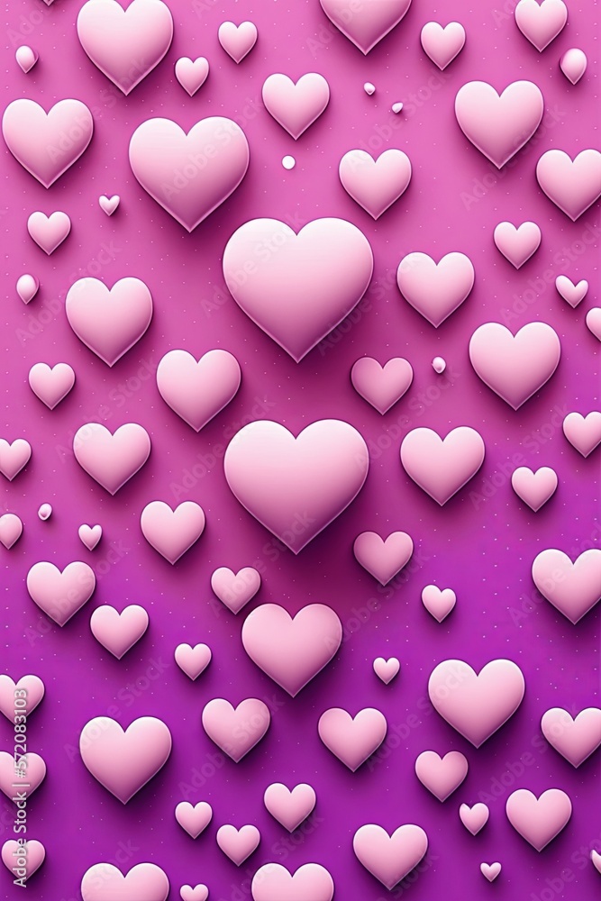 Fondo de corazones 3d, caramelos de en forma de corazón rosa con fondo neutro, creado con IA generativo Fondo de corazones 3d, caramelos de en forma de corazón rosa con fondo neutro, creado con IA generativo