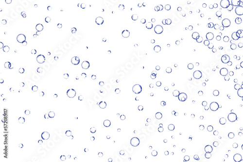 Blue air Bubbles, oxygen, champagne crystal clear isolated on white background modern design. Vector illustration of EPS 10.