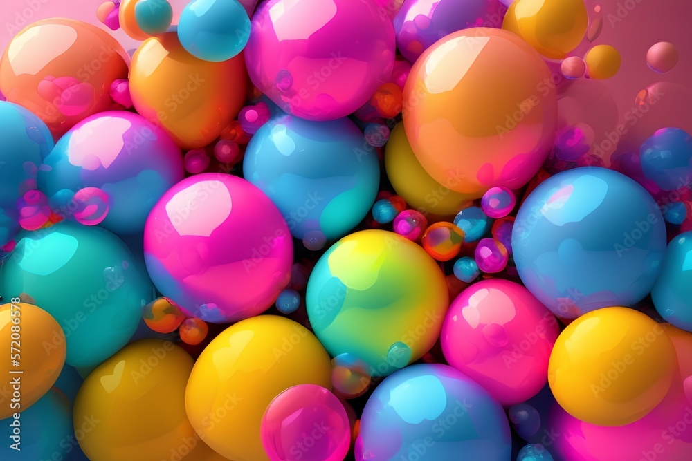 colorful balloons in the market - Generate AI