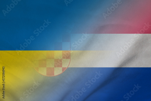 Ukraine and Croatia government flag international contract HRV UKR