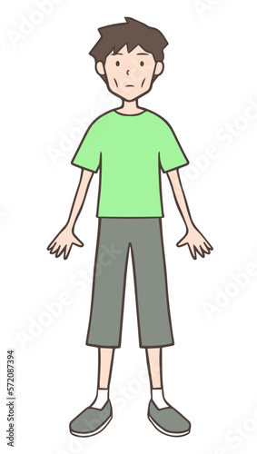 痩せている若い男性