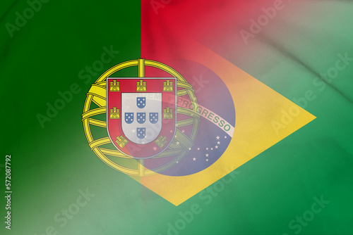 Portugal and Brazil national flag transborder contract BRA PRT